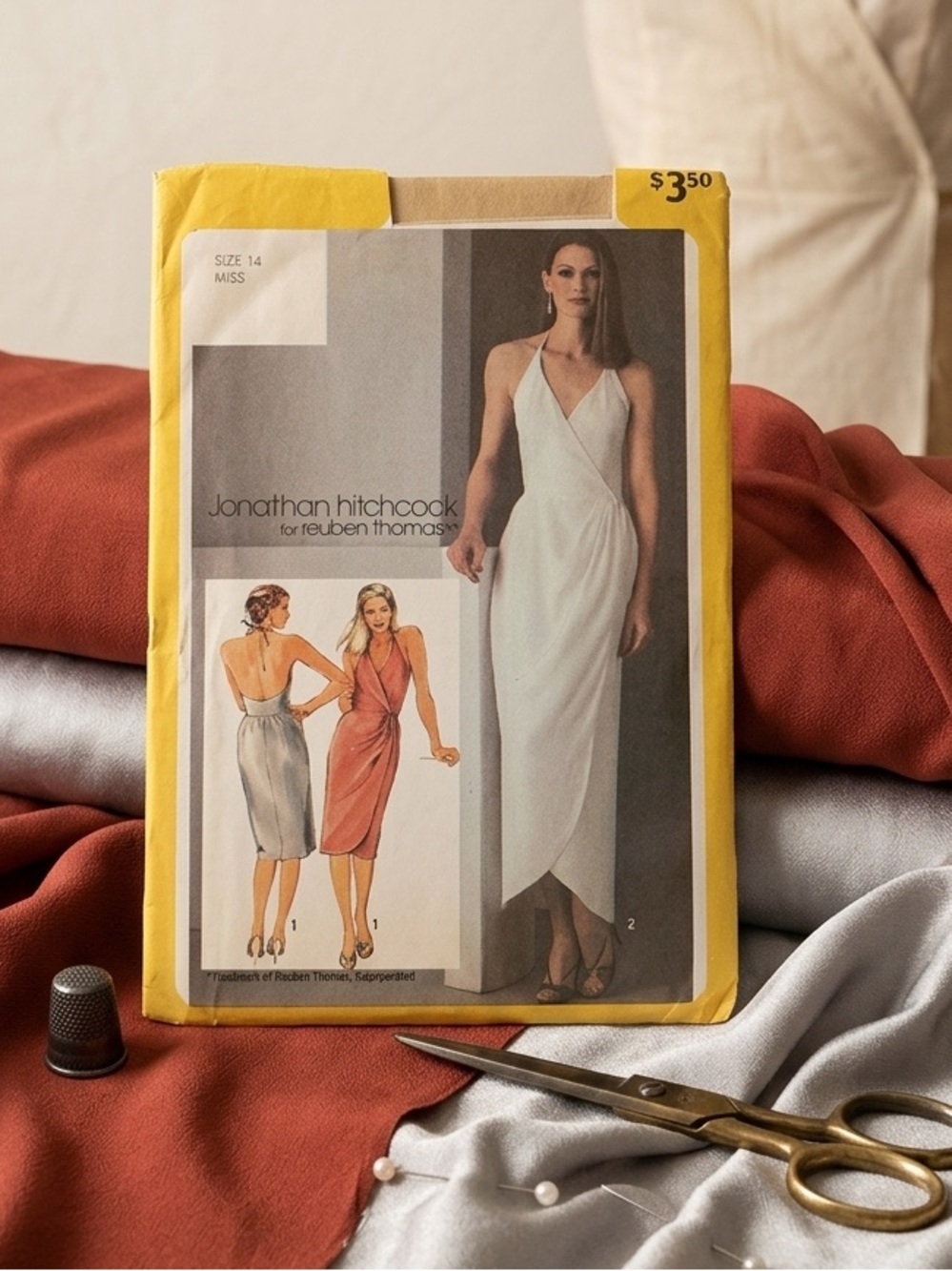 Vtg 80s Jonathan Hitchcock for Reuben Thomas Simplicity 9704 Wrap Dress Pattern